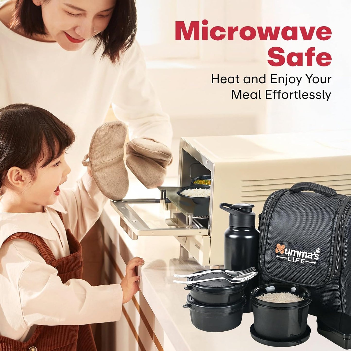 Stainless Steel Lunch Box for Office Use โ Microwave Safe 3-Container Set