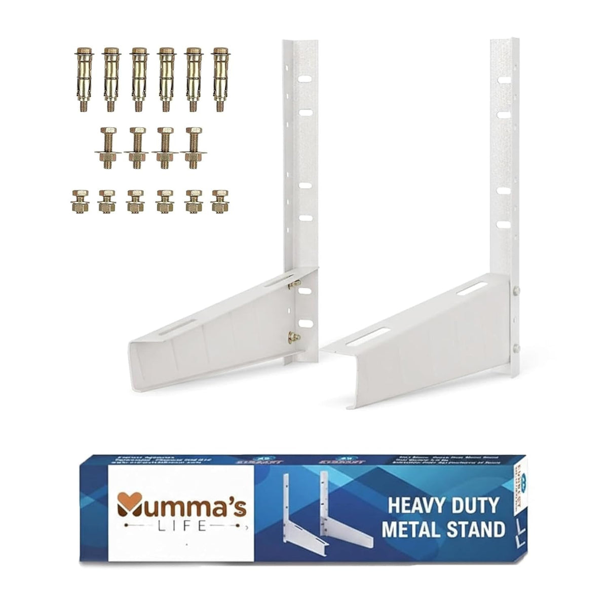 Mumma's LIFE Heavy Duty AC Outdoor Unit Stand Rust Proof Iron Wall Mounting Bracket Supports Upto 200kg for Split & Window AC