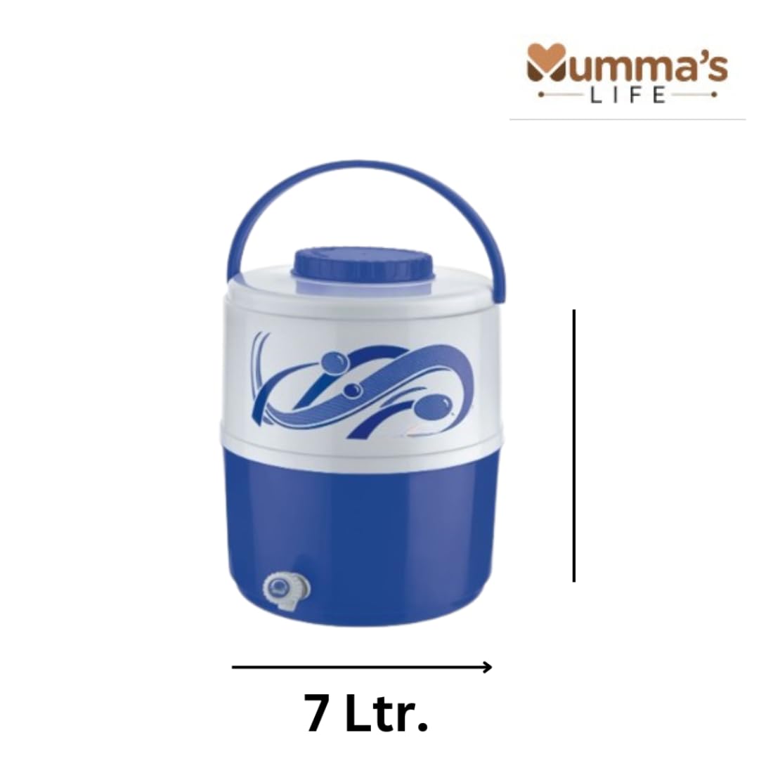 Mumma's LIFE Plastic Water Jug | 1 Piece | Food Grade | Easy to Carry | BPA Free | Ideal for Travel | Picnic | Homes | Office (Blue, 12Litre)