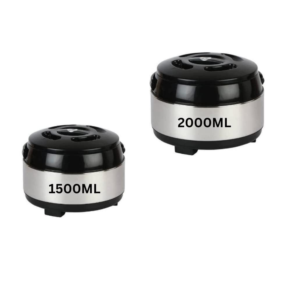 Mumma's Life Non-Stick Stainless Steel Insulated Casserole, Set of 2, Keeps Food Hot for Hours