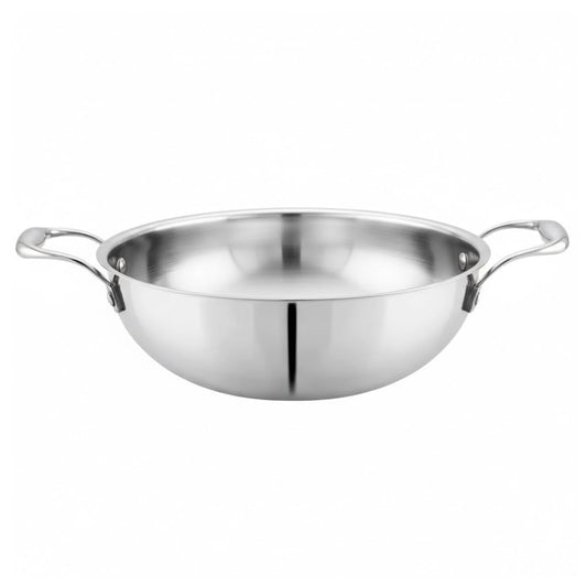 Triply Stainless Steel Kadai with Heavy Bottom