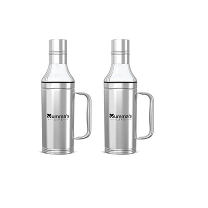 Mumma's LIFE Stainless Steel Oil Dispenser Bottle With Spill Proof Pourer