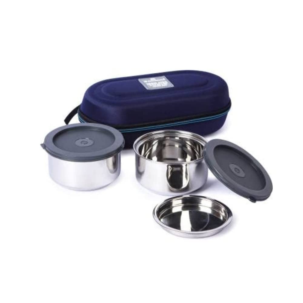 Mumma's LIFE- Insulated Lunch Box 2 Containers Lunch Box with Lid (280 ML) (Grey)