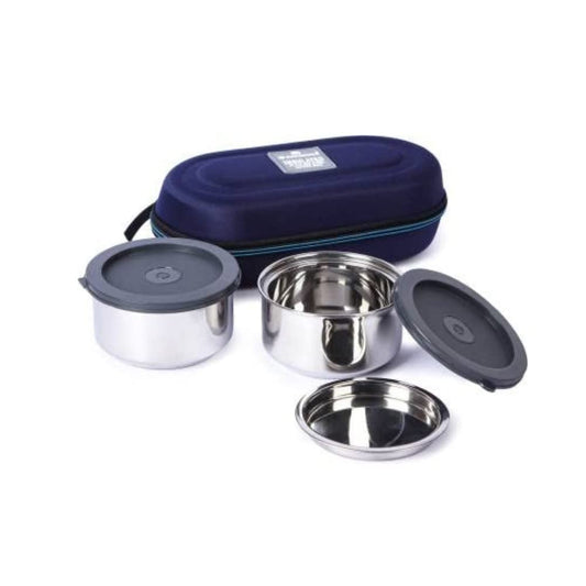 Mumma's LIFE- Insulated Lunch Box 2 Containers Lunch Box with Lid (280 ML) (Grey)