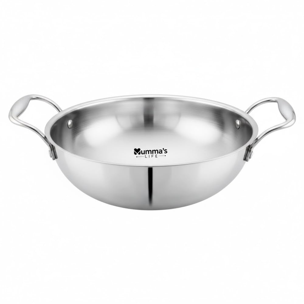 Triply Stainless Steel Kadai with Heavy Bottom