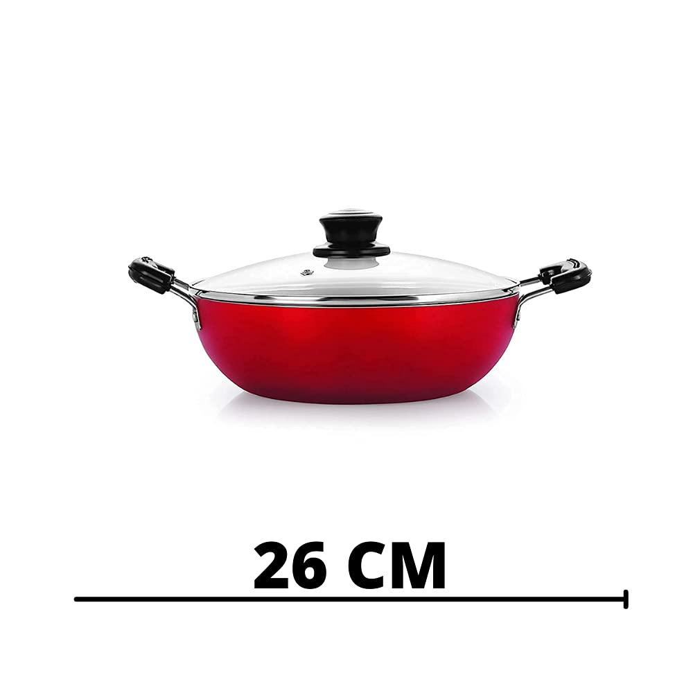 Non Stick Kadhai with Glass Lid 24cm