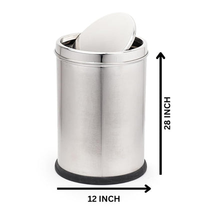 Mumma's LIFE Dustbin for Home | Stainless Steel Swing Dustbin with Lid | Trash Can for Kitchen, Bathroom, Washroom, Bedroom and Office
