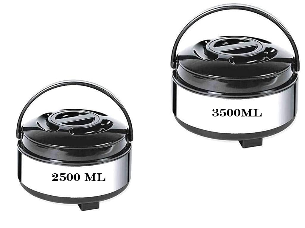 Mumma's Life Non-Stick Stainless Steel Insulated Casserole, Set of 2, Keeps Food Hot for Hours