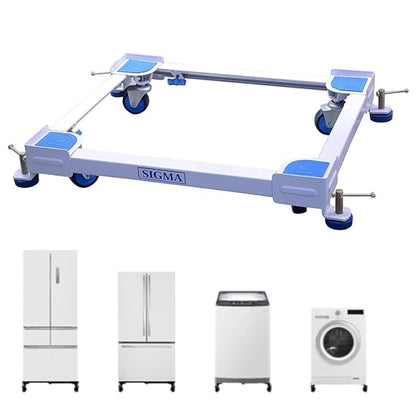 Mumma's LIFE Adjustable Trolley Stand for Washing Machine Fridge Cooler With Wheels Anti Vibration Grips