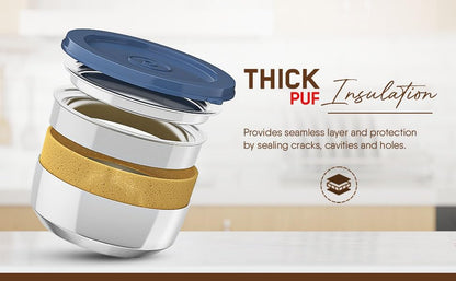 Mumma's LIFE Leak Proof Click And Seal Lock Stainless Steel Storage/Air Tight Tiffin Container/Lunch Container With Lid BPA Free (280 ML) (Pack of 12)