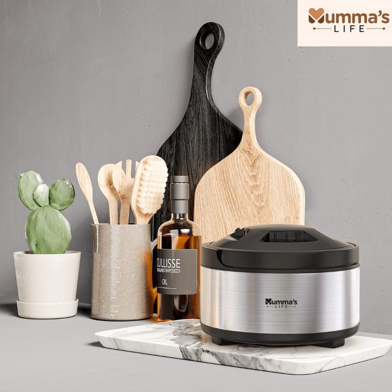 Mumma's LIFE Stainless Steel Thermoware Casserole with Lid for Roti/Chapati | Double Wall Insulated Hot Pot for hot Meal (12000ML)