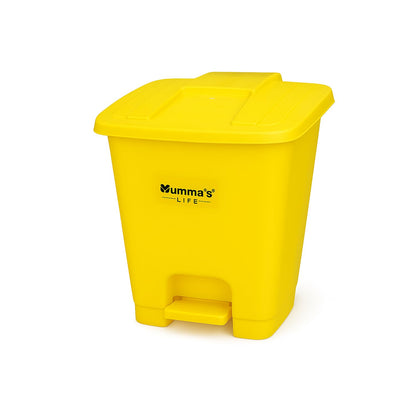 Mumma's LIFE Pedal Dustbin For Kitchen With Lid | 10L Yellow Pedal Dustbin Plastic Garbage Bin for Indoor & Outdoor Use | Step-On Waste Bin | Dust Bins For Home