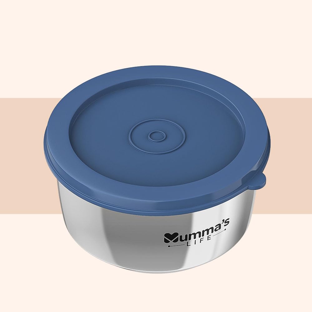 Mumma's LIFE Leak Proof Click And Seal Lock Stainless Steel Storage/Air Tight Tiffin Container/Lunch Container With Lid BPA Free (280 ML) (Pack of 12)
