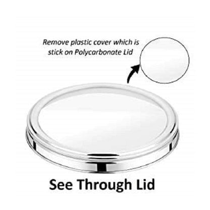 Stainless Steel Masala Box For Kitchen with See Through Lid, 7 Containers and 1 Small Spoons