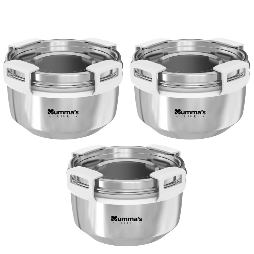 Mumma's LIFE Stainless Steel Storage Containers With Easy Lock Lid Airtight Leak Proof BPA Free