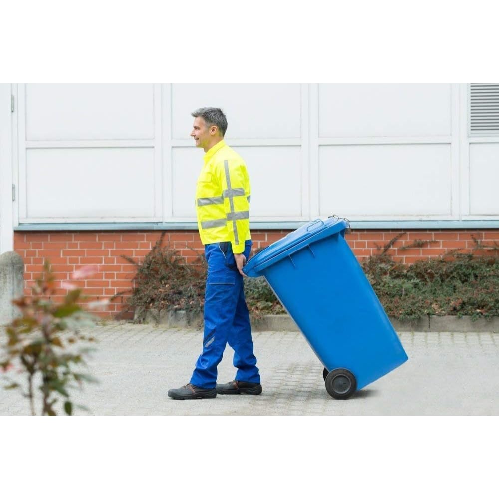 Mumma's LIFE 120L Dustbin for Home | Plastic Manual-Lift Wheel Garbage Bin | Heavy Duty HDPE Waste Bin with Lid & Wheels | Green & Blue | Pack of 2