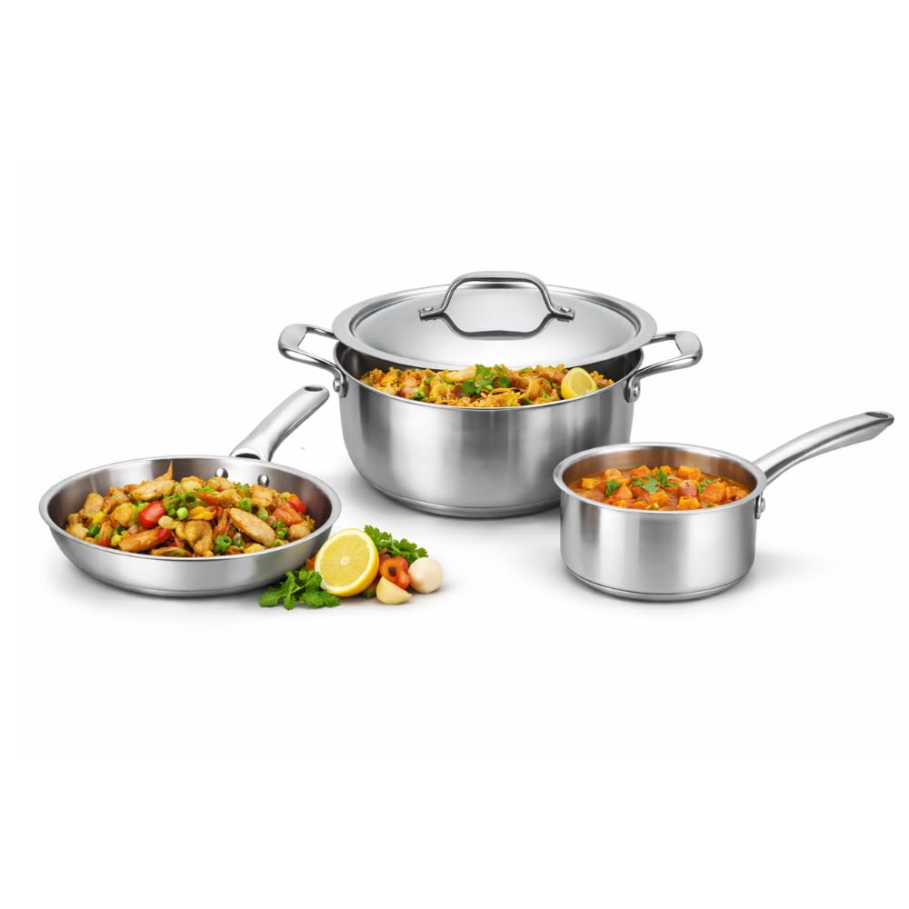 Triply Stainless Steel Kadai with Heavy Bottom