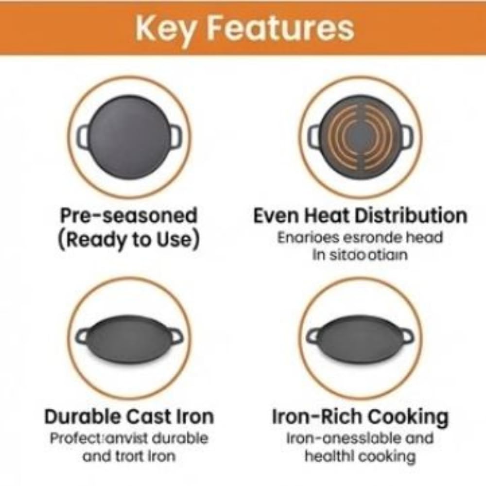 Mumma’s Life Cast Iron Cookware Set (3-Piece Combo) – Dosa Tawa (30.5 cm), Deep Kadai (2.3L) & Fry Pan (1.4L) | Pre-Seasoned, Naturally Non-Stick & Toxin-Free Heavy Duty Kitchen Set (Black)