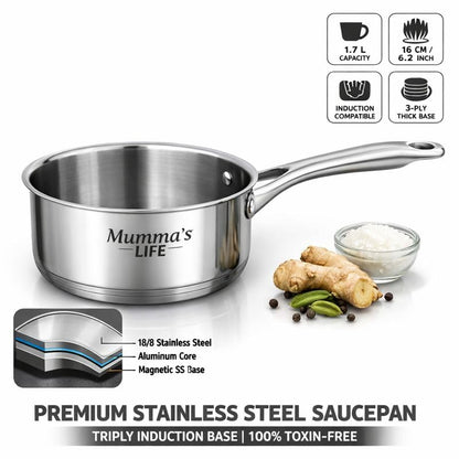 Triply Stainless Steel Kadai with Heavy Bottom