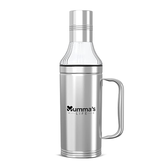 Pour It Stainless Steel Oil Dispenser Bottle with Lid