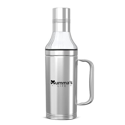 Pour It Stainless Steel Oil Dispenser Bottle with Lid