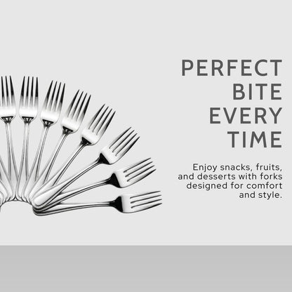 Mumma's LIFE Stainless Steel Forks Set for Home & Kitchen | Silverware | Rust-Proof, Durable & Dishwasher Safe | Modern Style | 12cm x 5cm (Set of 6/12/24)
