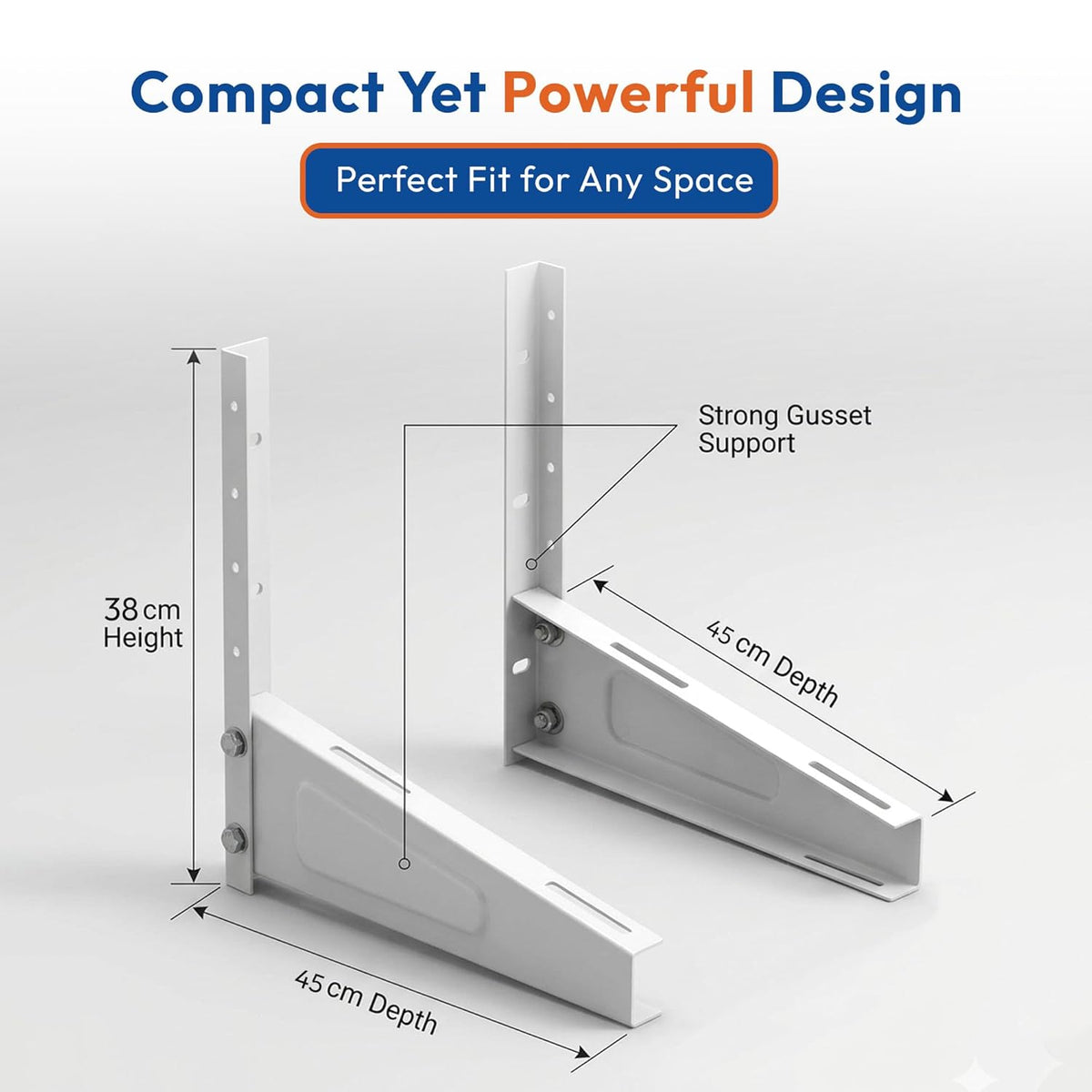 Mumma's LIFE Heavy Duty AC Outdoor Unit Stand Rust Proof Iron Wall Mounting Bracket Supports Upto 200kg for Split & Window AC