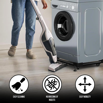Mumma's LIFE Adjustable Fridge & Washing Machine Stand With Wheels Heavy Duty Metal