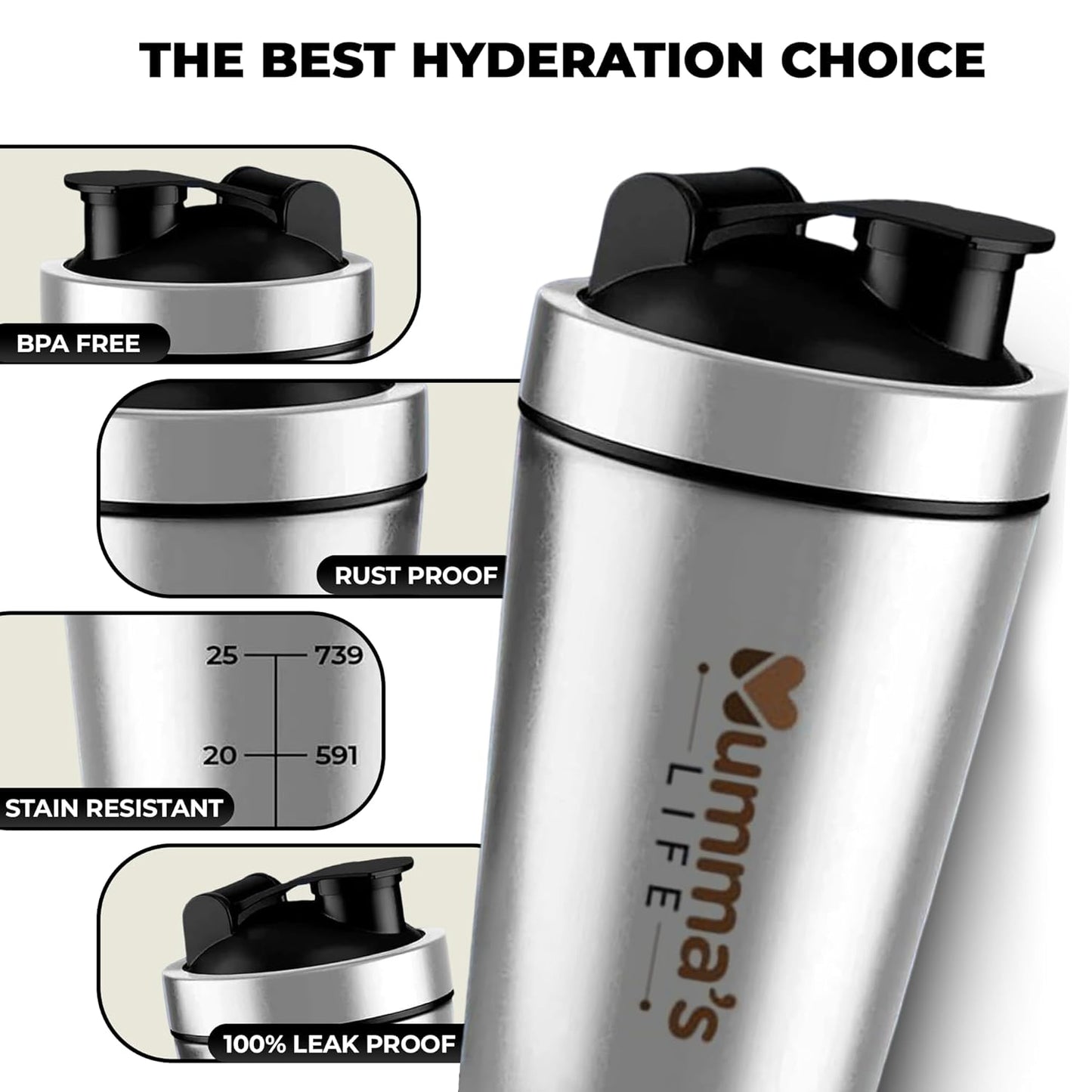Gym Shaker Bottle 750ml