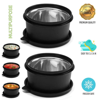 Mumma's LIFE Stainless Steel Lunch Box Range With Microwave Safe Airtight Containers Leak Proof BPA Free Black for Home & Office