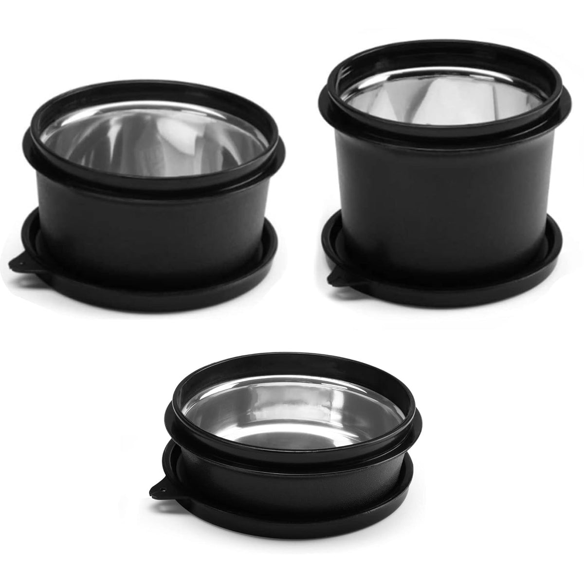 Mumma's LIFE Stainless Steel Lunch Box Range With Microwave Safe Airtight Containers Leak Proof BPA Free Black for Home & Office