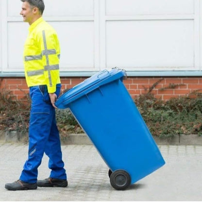 Mumma's LIFE Big Dustbin Extra Large Size | 120L Plastic Manual-Lift Wheel Garbage Big Dustbin | Heavy Duty HDPE Waste Bin with Lid & Wheels | For Indoor & Outdoor Use (Blue)