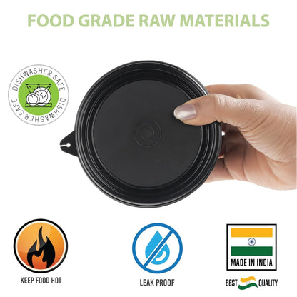 Mumma's LIFE Stainless Steel Lunch Box Range With Microwave Safe Airtight Containers Leak Proof BPA Free Black for Home & Office