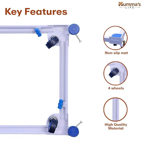 Mumma's LIFE Adjustable Trolley Stand for Washing Machine Fridge Cooler With Wheels Anti Vibration Grips