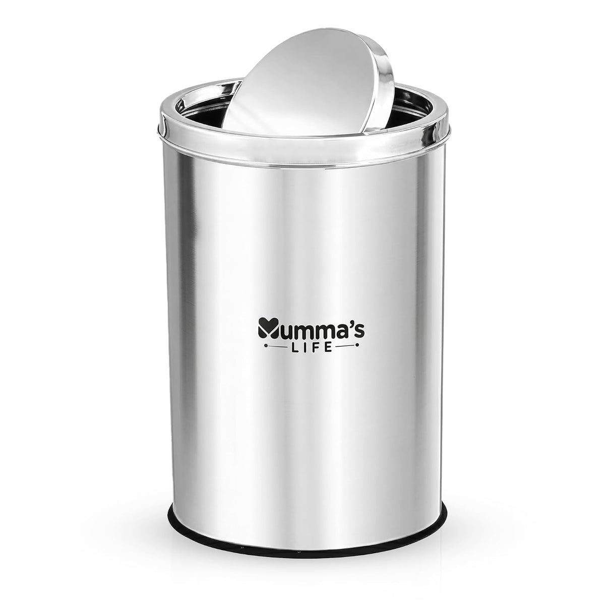 Mumma's LIFE Dustbin for Home | Stainless Steel Swing Dustbin with Lid | Trash Can for Kitchen, Bathroom, Washroom, Bedroom and Office