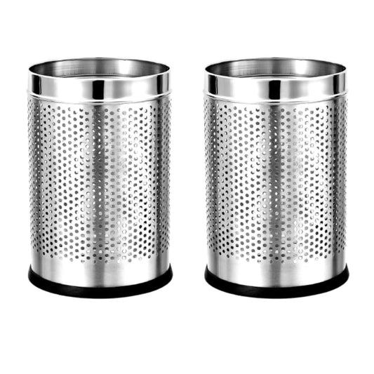 Mumma's LIFE Stainless Steel Open Perforated Dustbin Without Lid| Garbage Bin Pack of 2 (Perforated Dustbin Pack Of 2 (18 Litre))