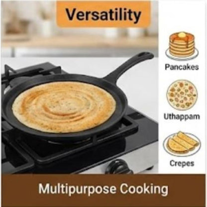 Mumma’s Life Cast Iron Cookware Set (3-Piece Combo) – Dosa Tawa (30.5 cm), Deep Kadai (2.3L) & Fry Pan (1.4L) | Pre-Seasoned, Naturally Non-Stick & Toxin-Free Heavy Duty Kitchen Set (Black)