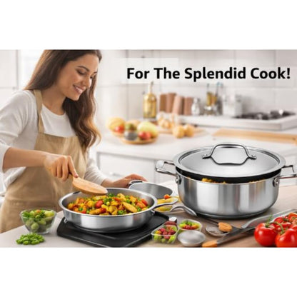 Triply Stainless Steel Kadai with Heavy Bottom