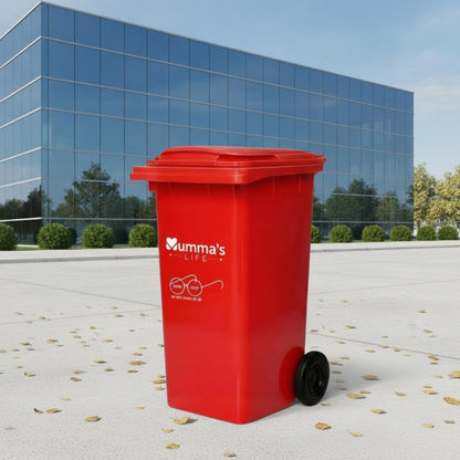 Mumma's LIFE Plastic Manual Lift 120 Ltr Wheel Garbage Dustbin with Lid and Wheels (Green, Red, Blue)