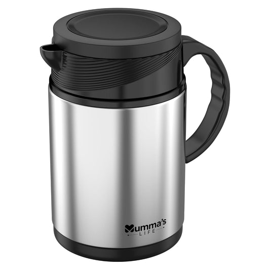 Stainless Steel  Insulated Steel Flask | Insulated Tea Pot Kettle Thermos Water Jug | Hot & Cold | Leak-Proof Lid | Thermoware | Food Grade Plastic |