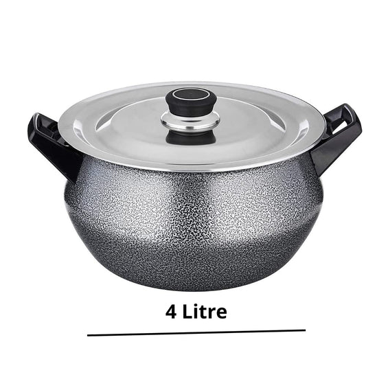 Mumma's LIFE- Non Stick Handi 4 L with Stainless Steel Lid (Aluminium, Non-Stick, Induction Bottom)