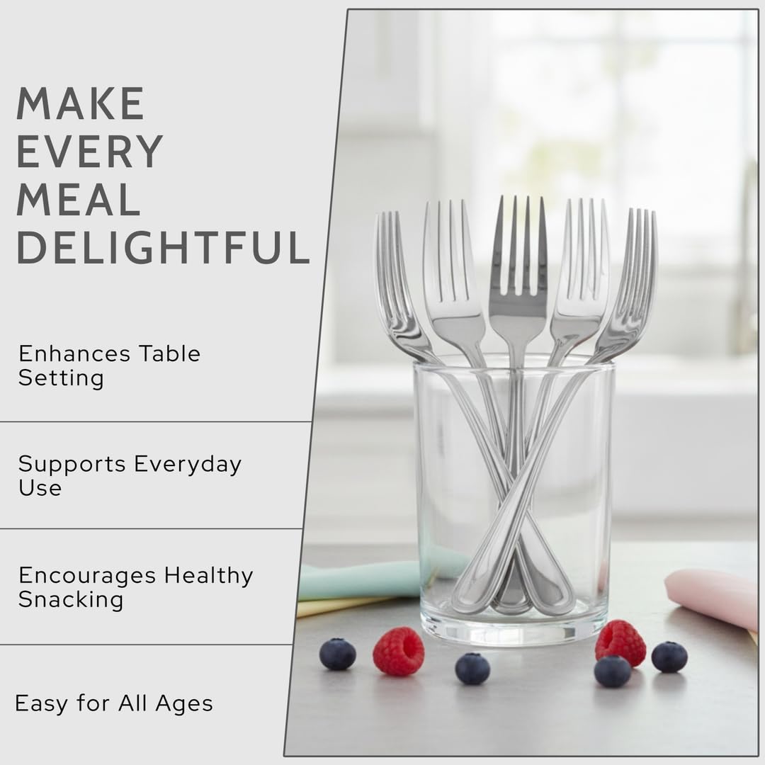 Mumma's LIFE Stainless Steel Forks Set for Home & Kitchen | Silverware | Rust-Proof, Durable & Dishwasher Safe | Modern Style | 12cm x 5cm (Set of 6/12/24)
