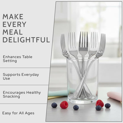 Mumma's LIFE Stainless Steel Forks Set for Home & Kitchen | Silverware | Rust-Proof, Durable & Dishwasher Safe | Modern Style | 12cm x 5cm (Set of 6/12/24)