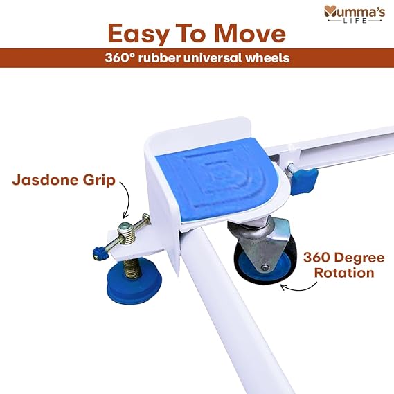 Mumma's LIFE Adjustable Trolley Stand for Washing Machine Fridge Cooler With Wheels Anti Vibration Grips