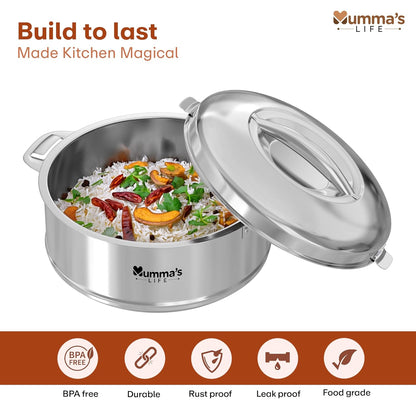 Racer Premium Stainless Steel Casserole - Silver