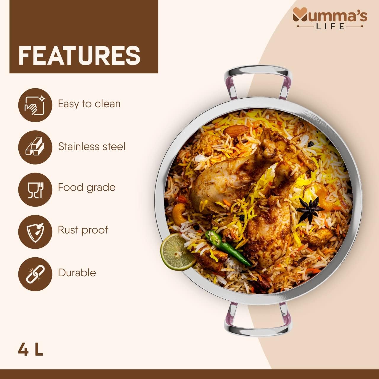 Induction Base Handi with Glass Lid 5L