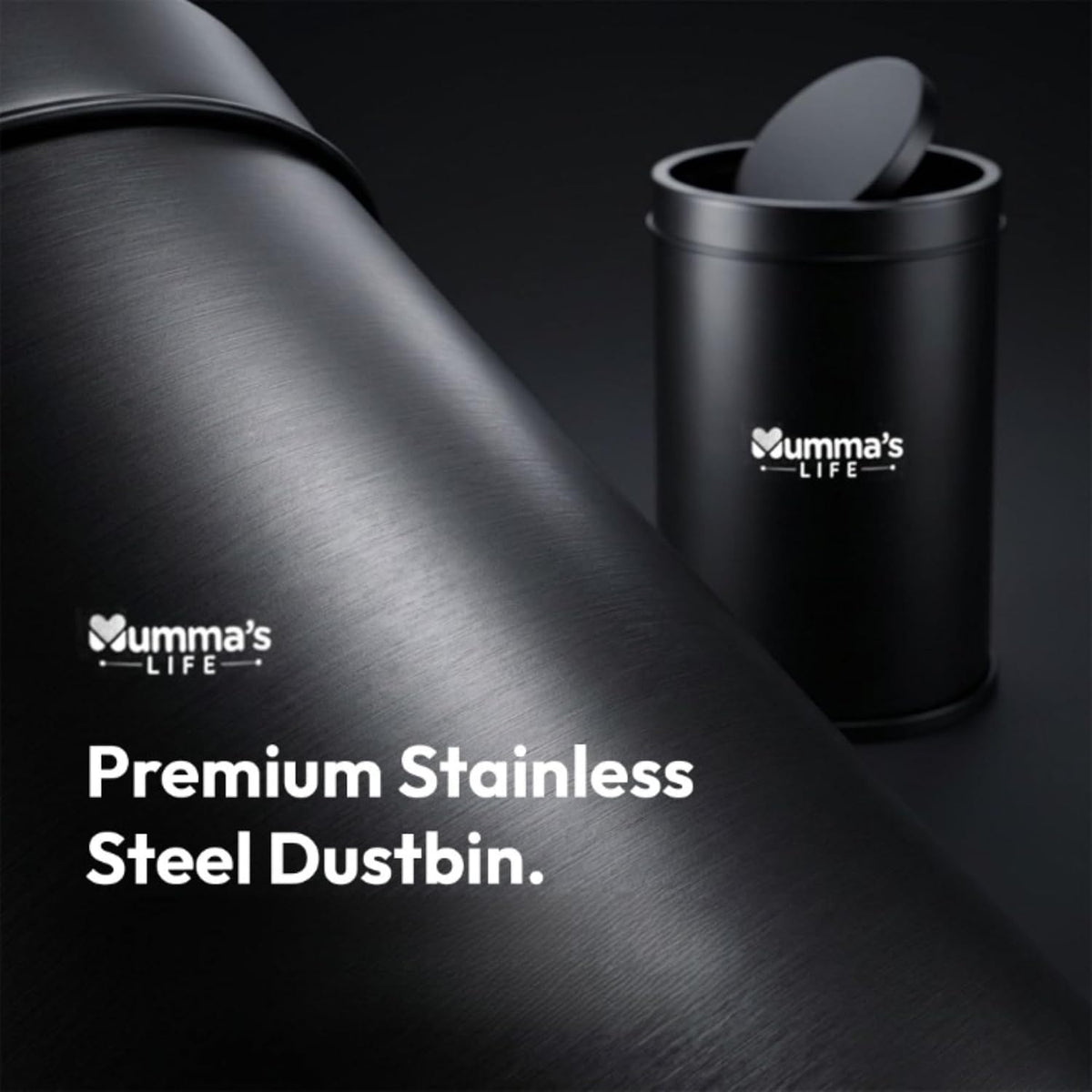 Mumma's LIFE Stainless Steel Swing Dustbin with Lid | Garbage Bin, Trash Can for Home, Kitchen, Washroom, Bathroom and Offices