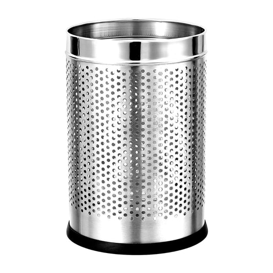 Mumma's LIFE 6L Steel Dustbin for Home | Open Perforated Stainless Steel Dustbin Without Lid | Garbage Bin for Bedroom, Washroom, Office, Kitchen, Bathroom (7x10 Inch)