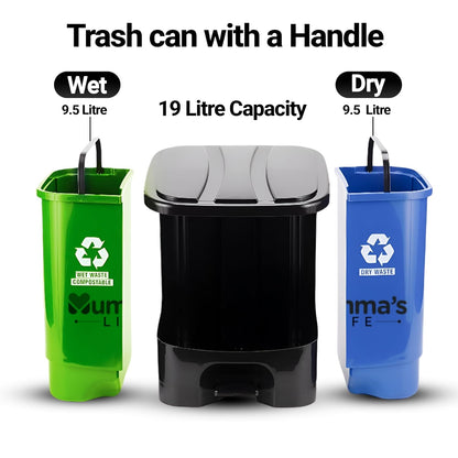 Pedal Dustbin for Wet & Dry Waste – 19L