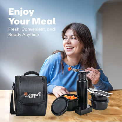 Stainless Steel Lunch Box for Office Use – Microwave Safe 3-Container Set